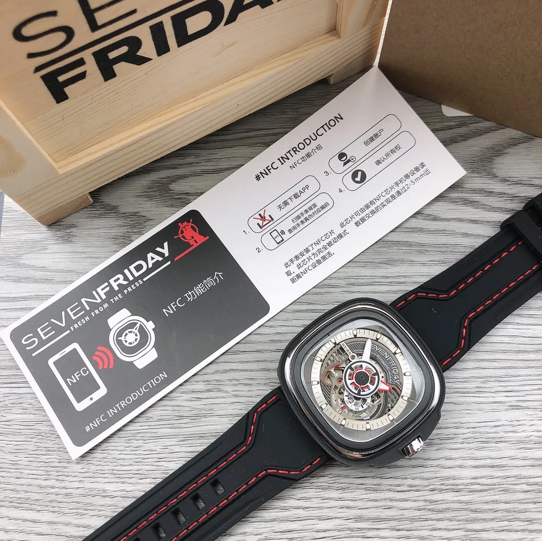【Authentic Tmall】💰1640! sevenFriday NFC verification! S-LFactory—sevenFriday Series—S3/01 High-end 316 stainless steel case size: 47mmx47mm High-end market quality, please pay attention to the workmanship details to truly be consistent with the counter products! The brand new Sevenfriday independent style is born! Every watch is tested for water resistance before shipment! Putting aside its exquisite workmanship, its two major selling points are enough to make its customers excited.
